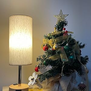 Gluroo Wood 3 Way Dimmable Nightstand Lamp