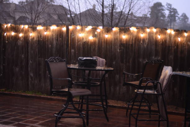 Weatherproof outdoor string lights for backyard