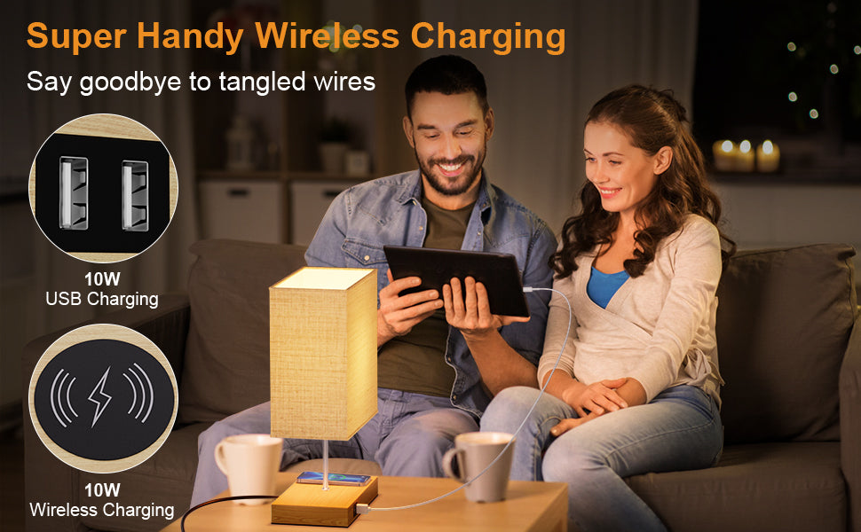 table lamp with wireless charging