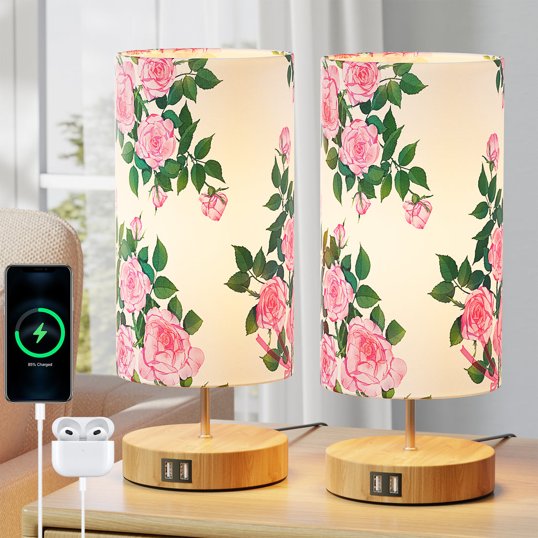 bedroom print lamp