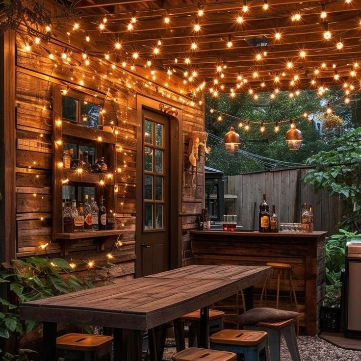 outdoor house string lights