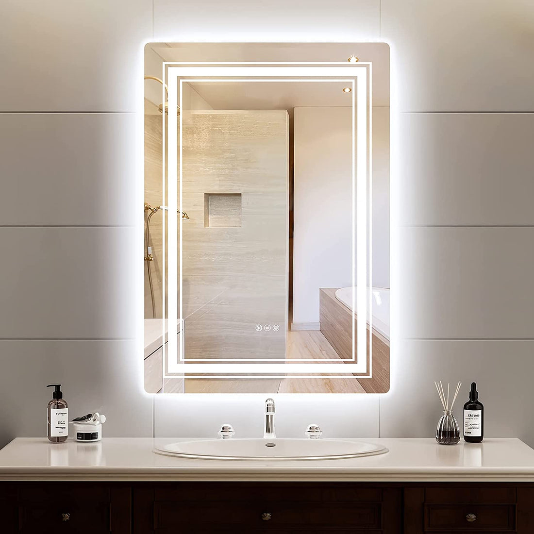 bathroom mirror with led light