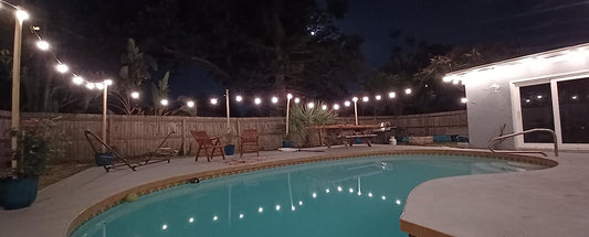 Sring Lights Around Pool