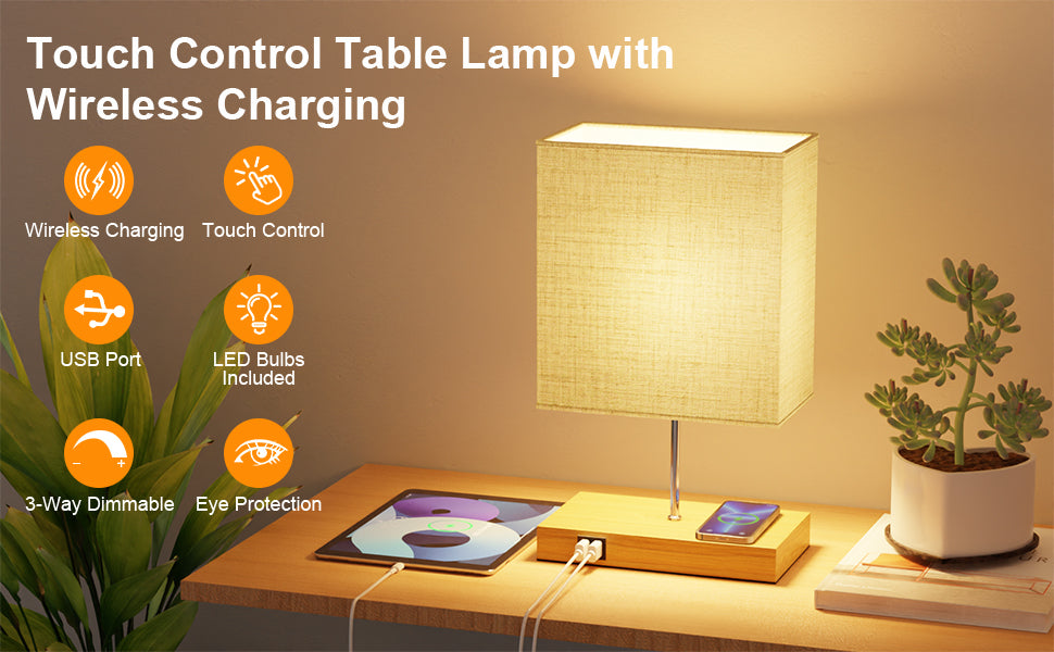led desk lamp with wireless charging
