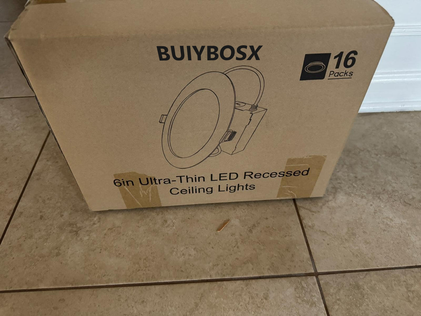 Buiybosx Ceiling light fittings 6 Inch 12W Ultra-Thin, Modern LED Ceiling Light Fixture with Metal Junction Box, 2700K/3000K/3500K/4000K/5000K Selectable, 1050LM, Dimmable