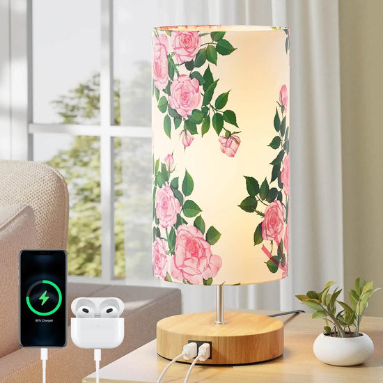 Gluroo Bedside Lamp Touch Dimmable Table Rose Pattern Lamp