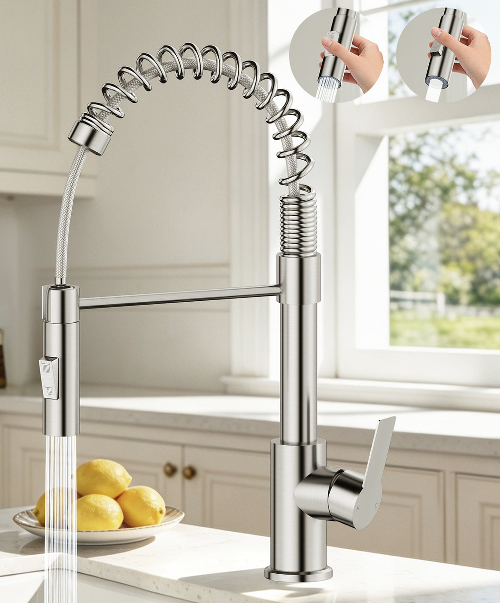 Touchless Kitchen Faucet with Pull Down Sprayer, 3 Spray Modes, 360° Swivel, Stainless Steel Design