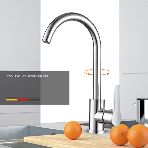 Kitchen Faucet Spout Replacement, High Arc Swivel Water Outlet, Brushed Stainless Steel Finish