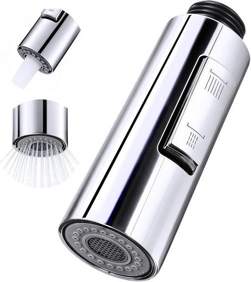 Faucet sprayers Universal Kitchen Faucet Spray Head Replacement, 2 Function Pull Out Nozzle, Brushed Nickel Finish