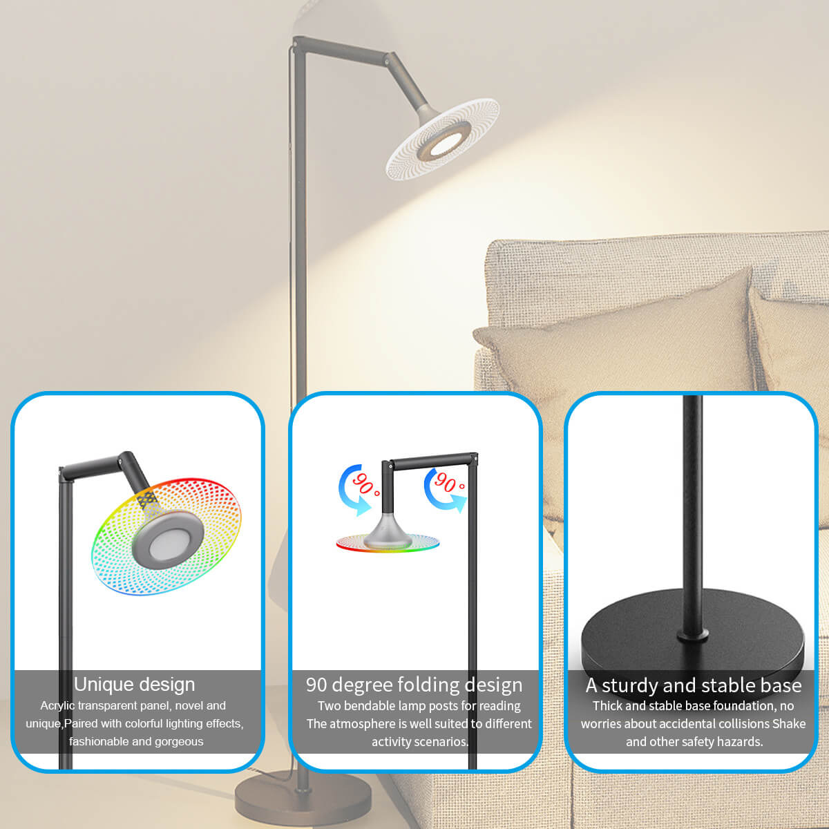 RGBW Smart LED Corner Lamp with Music Sync