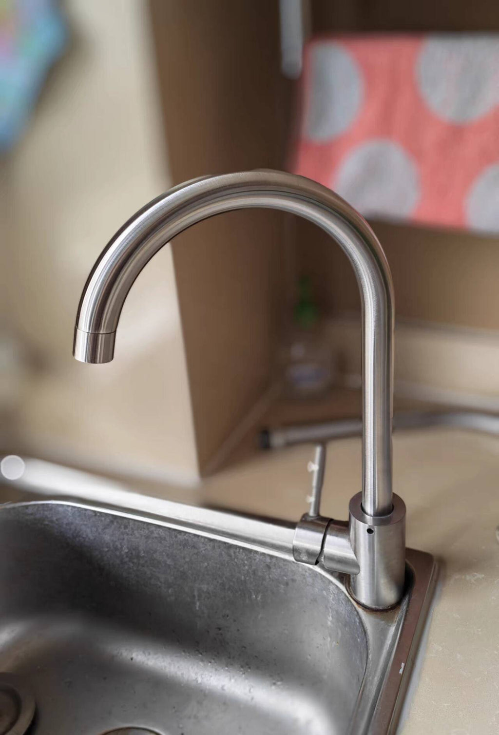 Kitchen Faucet Spout Replacement, High Arc Swivel Water Outlet, Brushed Stainless Steel Finish