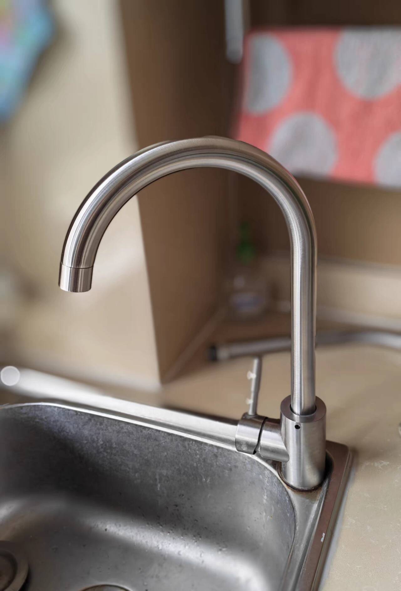 Kitchen Faucet Spout Replacement, High Arc Swivel Water Outlet, Brushed Stainless Steel Finish