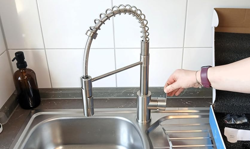 Touchless Kitchen Faucet with Pull Down Sprayer, 3 Spray Modes, 360° Swivel, Stainless Steel Design