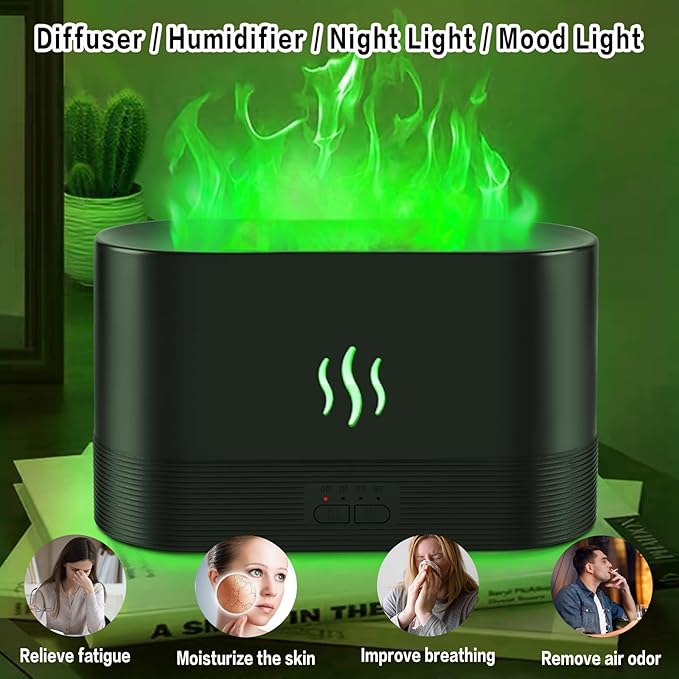 Gluroo Flame Effect Aroma Diffuser Air Humidifier Ultrasonic Cool Mist