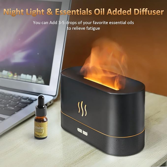 Gluroo Flame Effect Aroma Diffuser Air Humidifier Ultrasonic Cool Mist