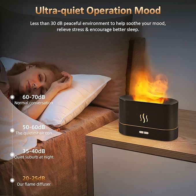 Gluroo Flame Effect Aroma Diffuser Air Humidifier Ultrasonic Cool Mist