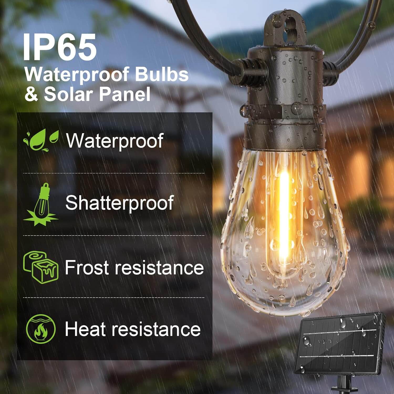 48 FT Solar String Lights for Outside - S14