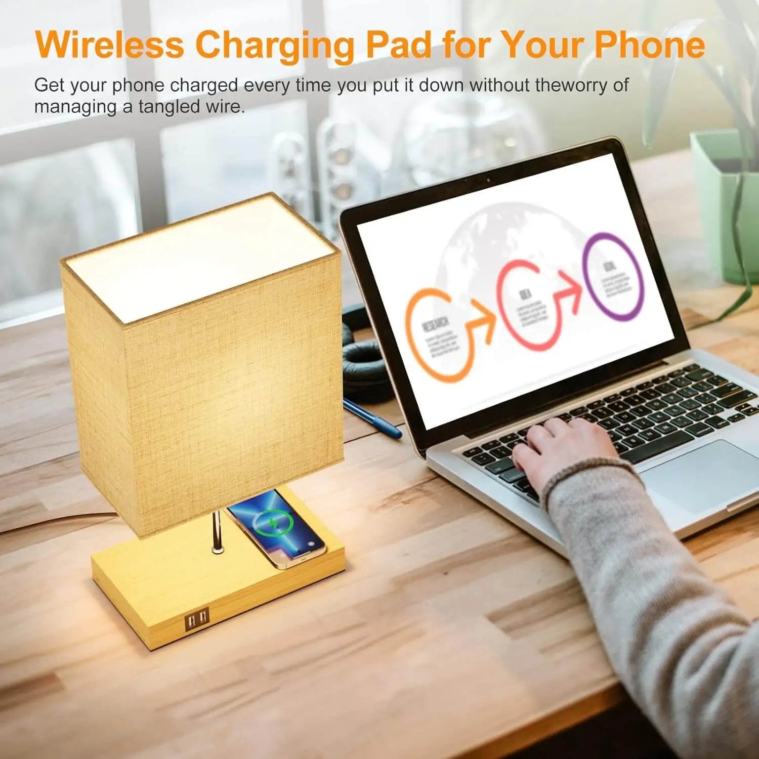 Bedside Lamp with Charging Function