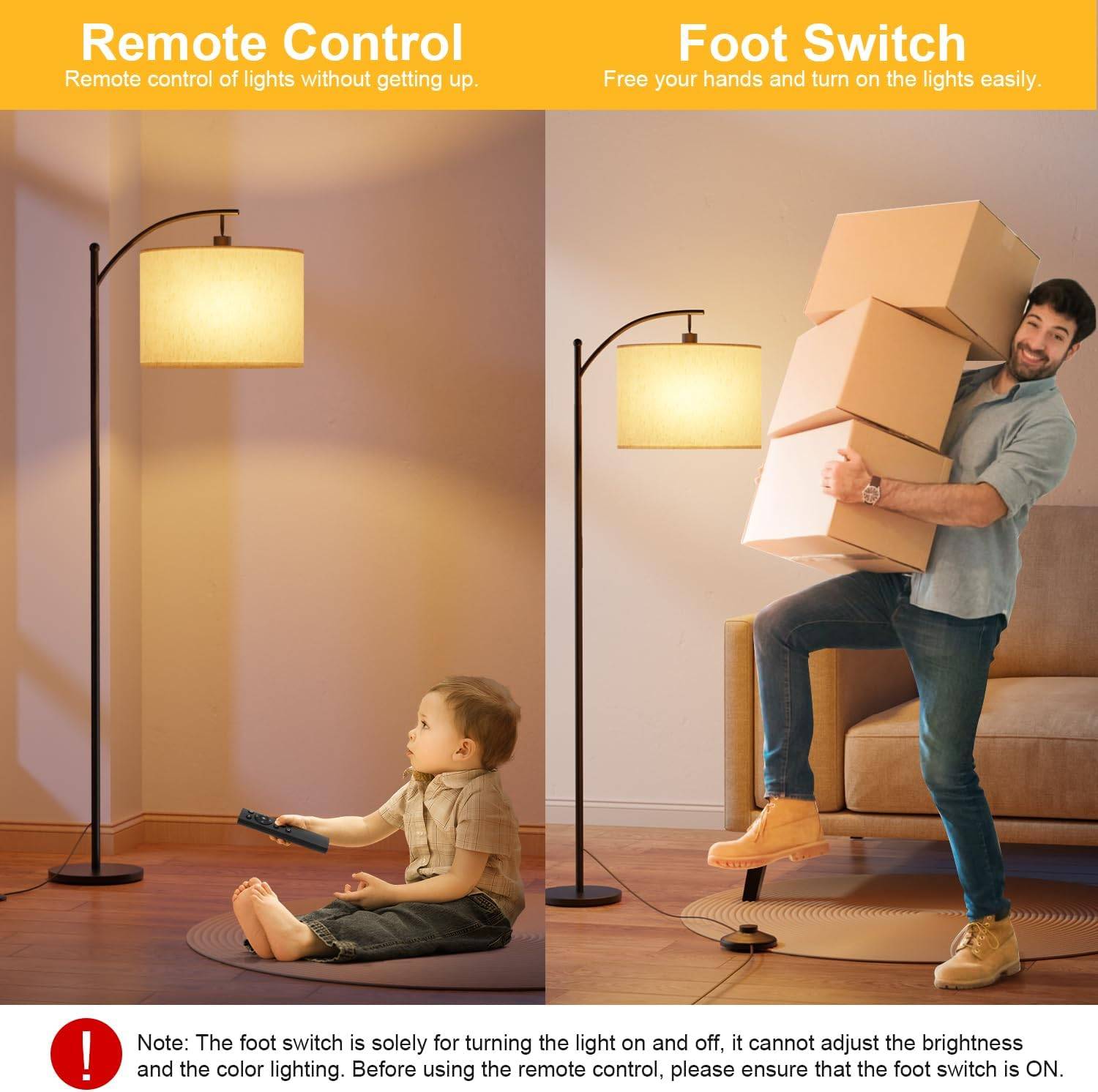 GLUROO Floor Lamp with Remote Control