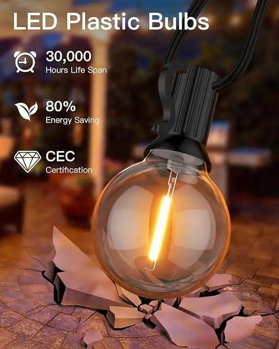 G40 LED Outdoor String Lights bulb shatterproof