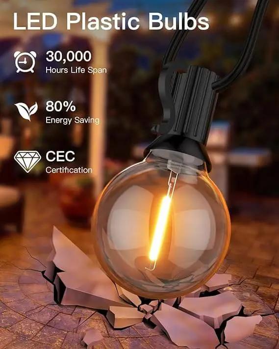 G40 LED Outdoor String Lights bulb shatterproof