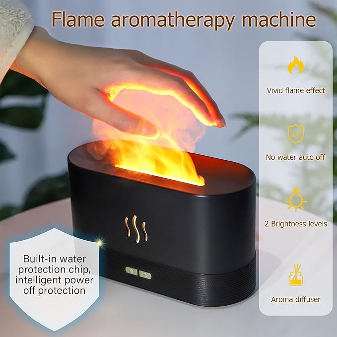 Gluroo Flame Effect Aroma Diffuser Air Humidifier Ultrasonic Cool Mist