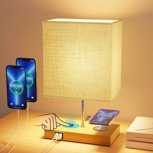 GLUROO Bedside Lamp with Charging Function