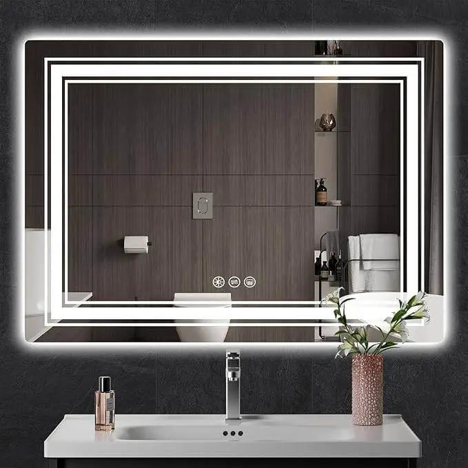 Gluroo Led bathroom Mirror With Light 48x36 Inch