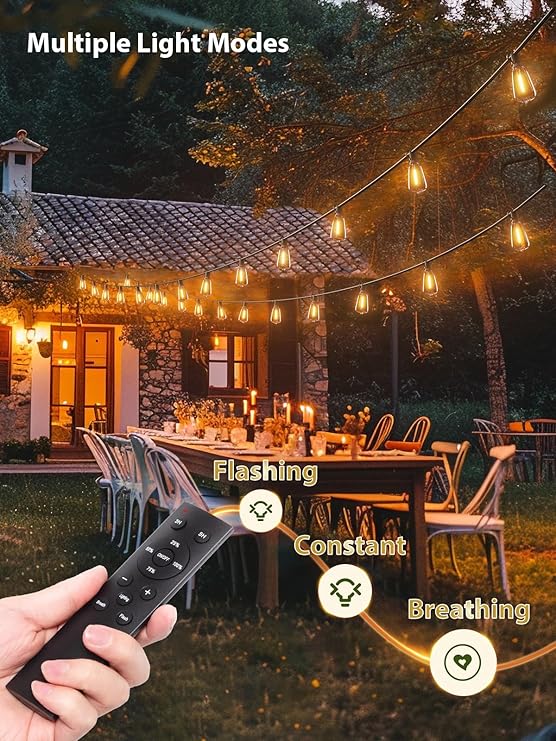 Gluroo Outdoor ST38 String Lights with Remote