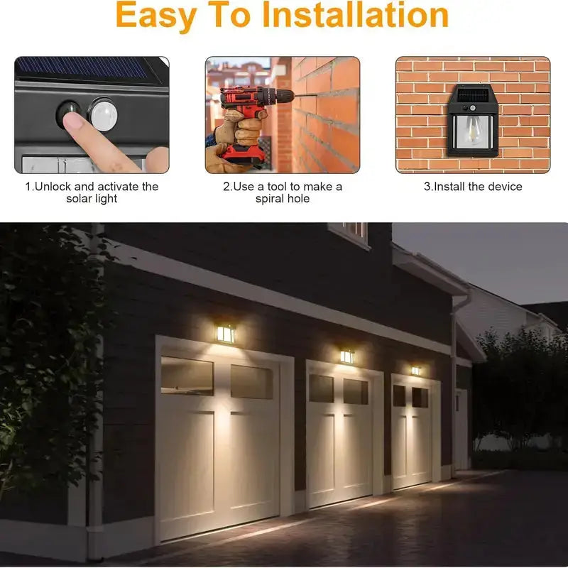 Gluroo Outdoor Solar Motion Sensor Wall Light