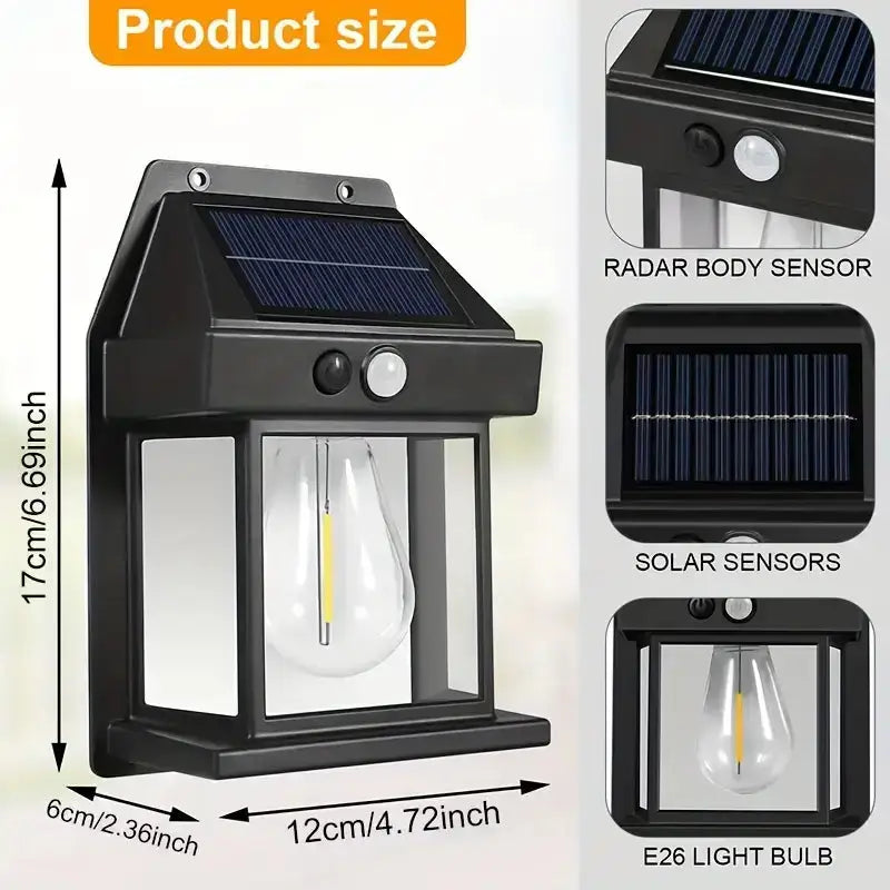 Gluroo Outdoor Solar Motion Sensor Wall Light