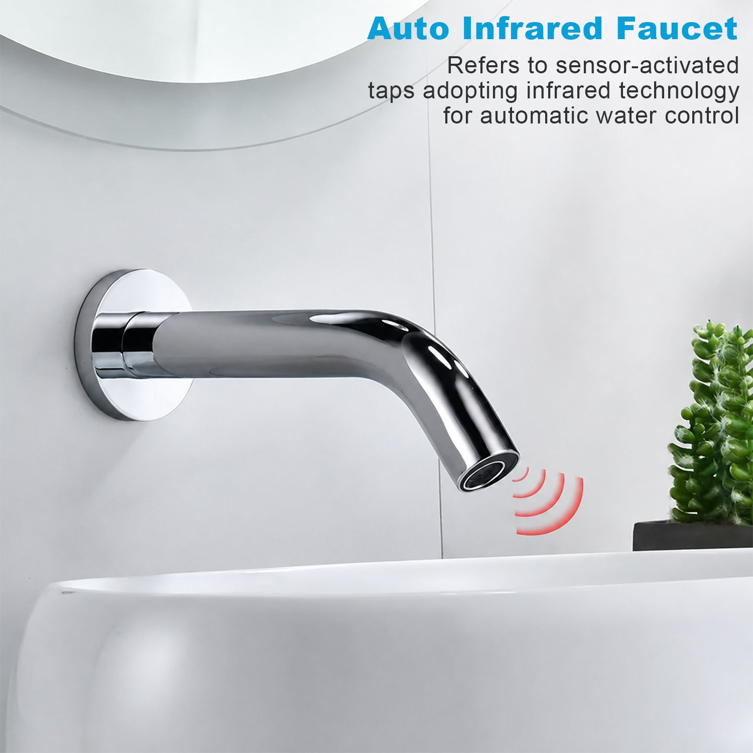 Automatic faucets Touchless Bathroom Sink Faucet, Hands Free, Water Saving, Modern, Stainless Steel