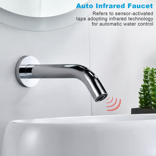 Automatic faucets Touchless Bathroom Sink Faucet, Hands Free, Water Saving, Modern, Stainless Steel