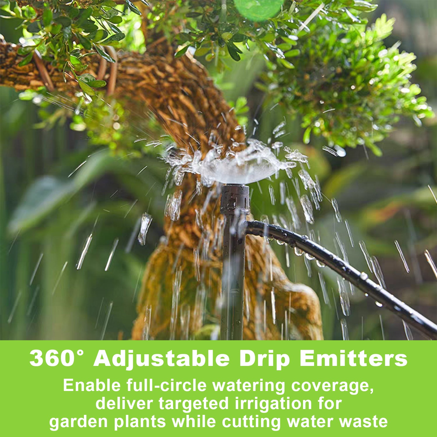 Irrigation sprinklers 12PCS 360° Drip Irrigation Emitters, Adjustable Drippers for 1/4 Inch Tubing, Sprinkler Heads