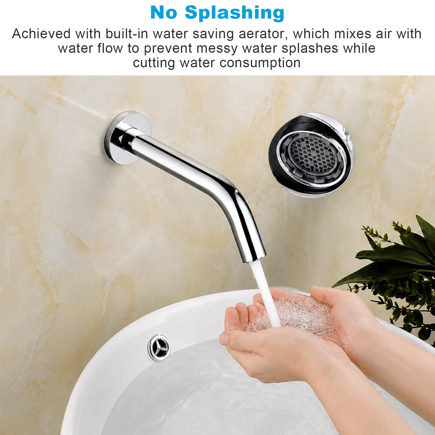 Automatic faucets Touchless Bathroom Sink Faucet, Hands Free, Water Saving, Modern, Stainless Steel
