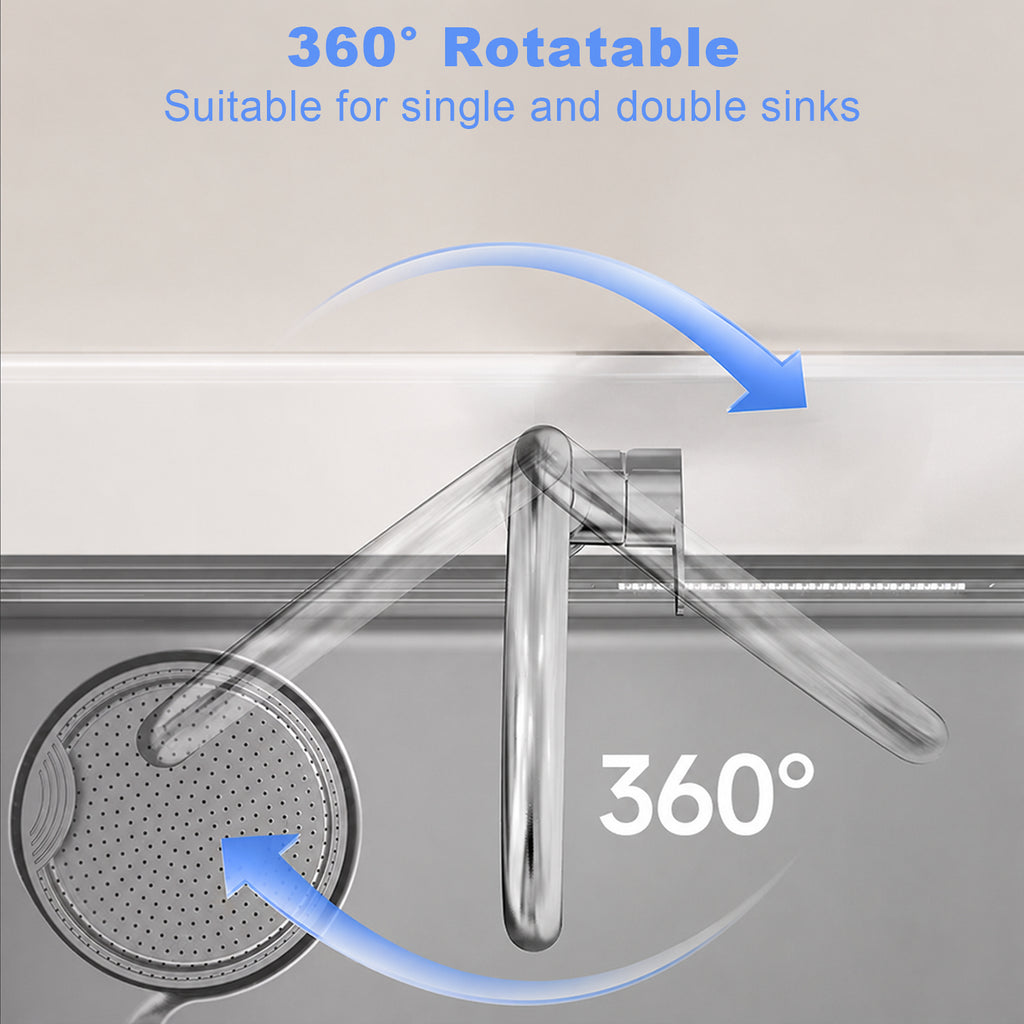 Water faucet spout Kitchen Faucet Spout Replacement, High Arc Swivel Water Outlet, Brushed Stainless Steel Finish