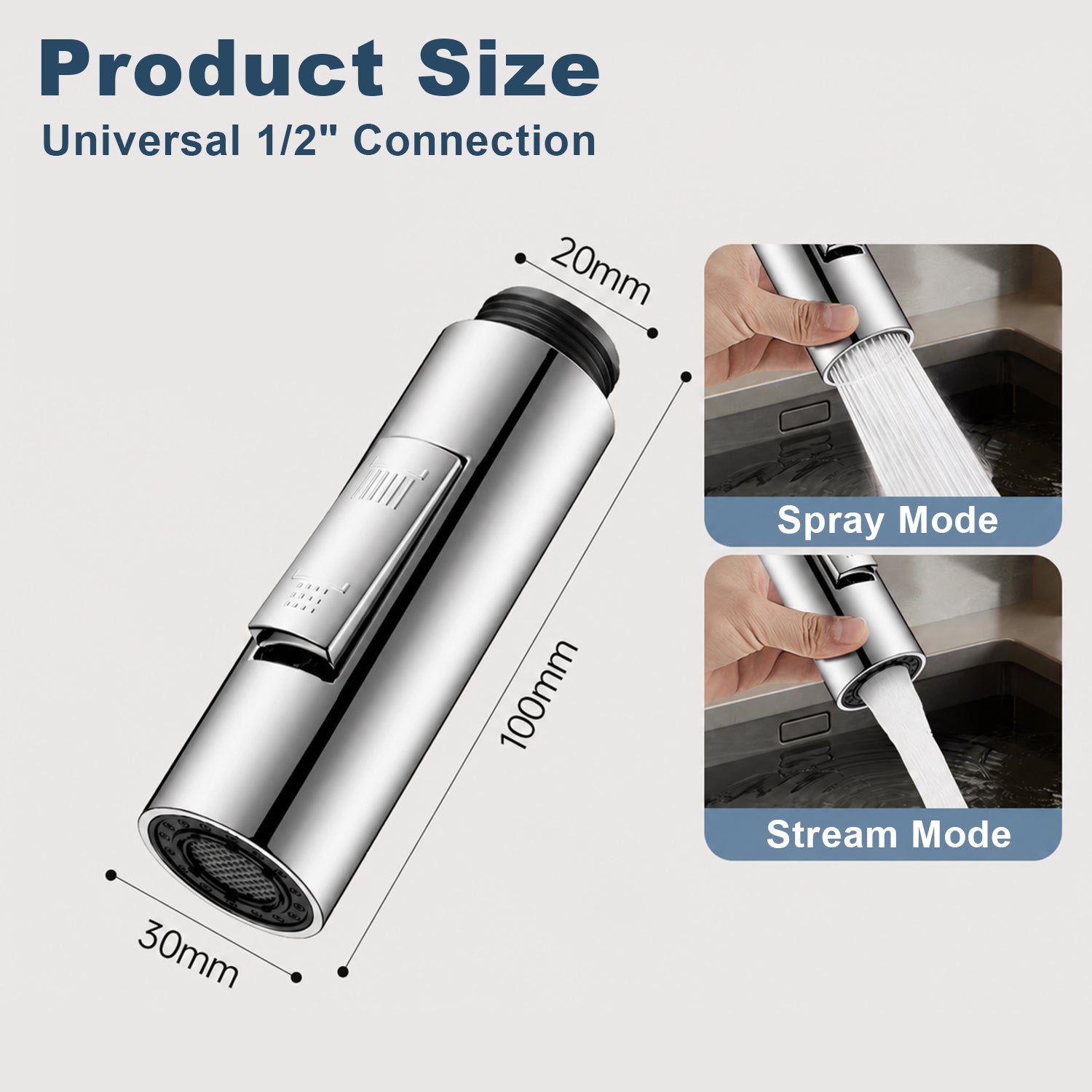 Faucet sprayers Universal Kitchen Faucet Spray Head Replacement, 2 Function Pull Out Nozzle, Brushed Nickel Finish