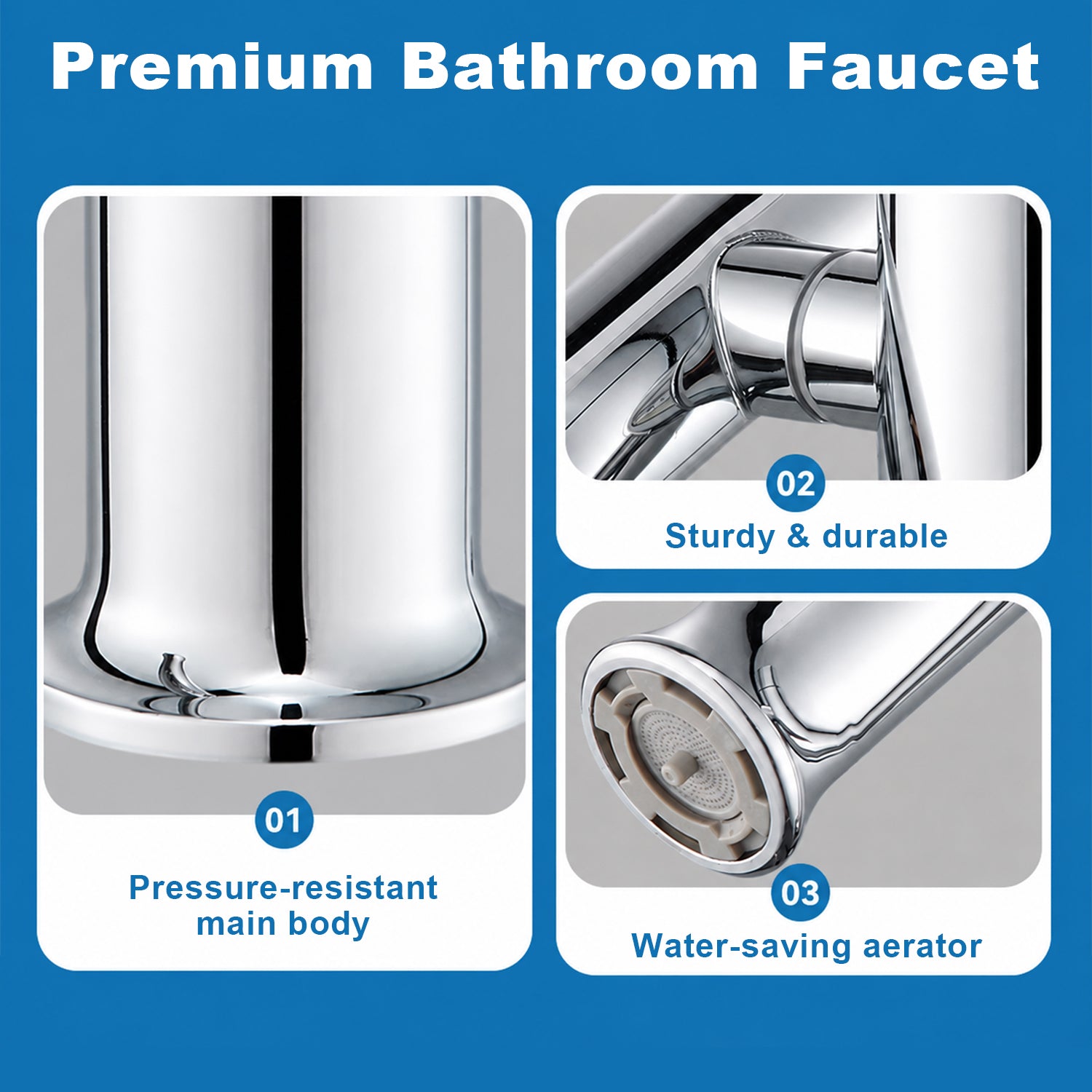 Taps for washstands Bathroom Faucet, 2 Spray Modes Basin Tap, Shower & Stream, 180° Swivel, Stainless Steel