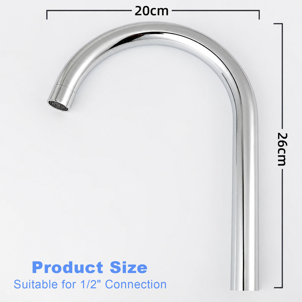 Water faucet spout Kitchen Faucet Spout Replacement, High Arc Swivel Water Outlet, Brushed Stainless Steel Finish