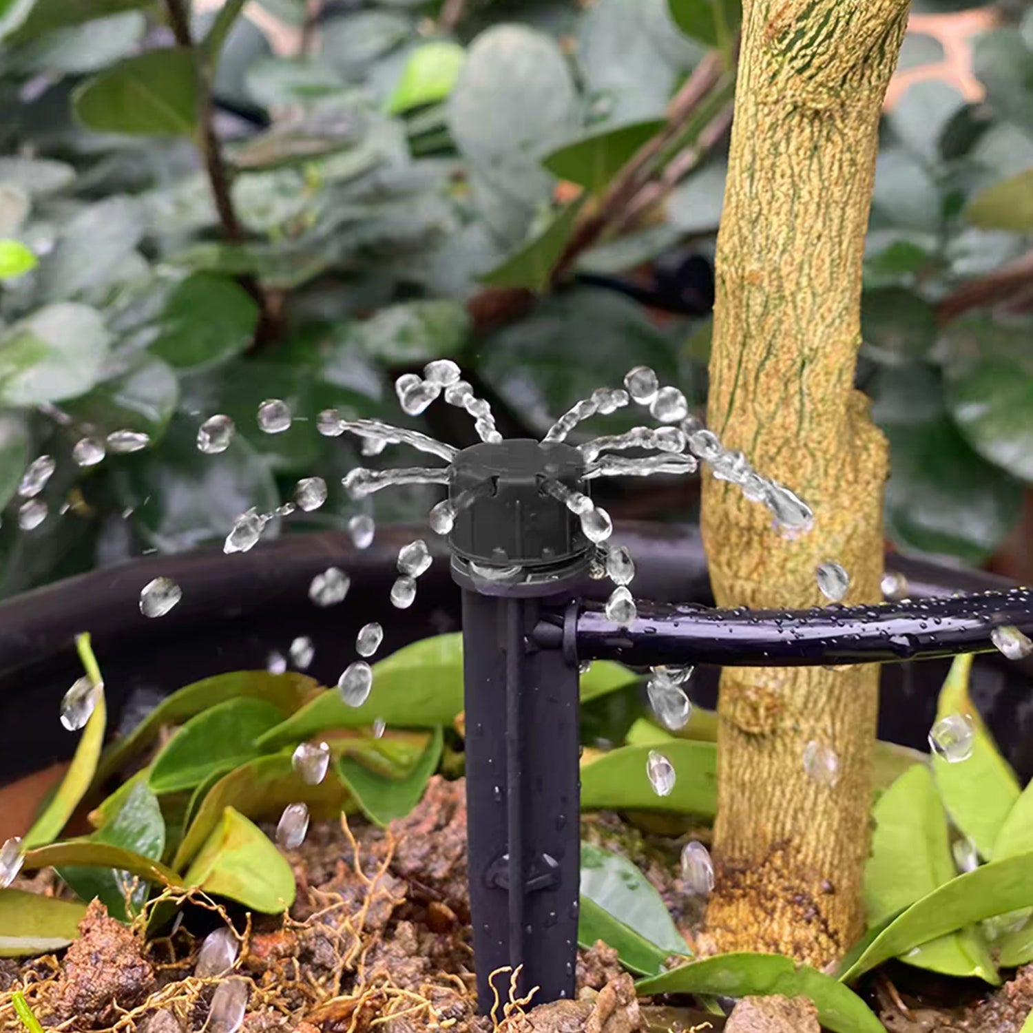 Irrigation sprinklers 12PCS 360° Drip Irrigation Emitters, Adjustable Drippers for 1/4 Inch Tubing, Sprinkler Heads