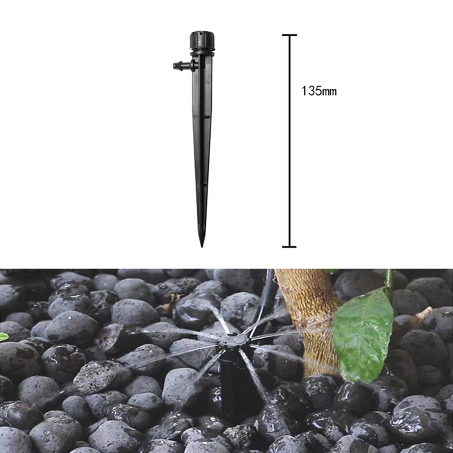 Irrigation sprinklers 12PCS 360° Drip Irrigation Emitters, Adjustable Drippers for 1/4 Inch Tubing, Sprinkler Heads